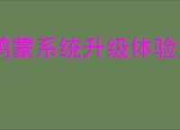 鸿蒙系统升级体验如何测评
