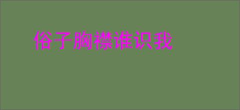 俗子胸襟谁识我