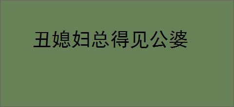 丑媳妇总得见公婆