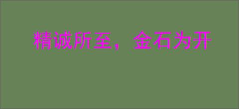 精诚所至，金石为开