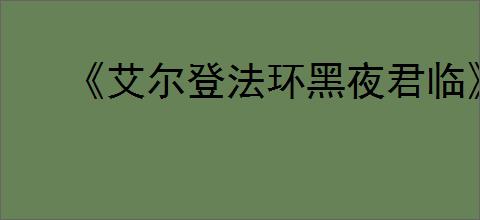 《艾尔登法环黑夜君临》无缝联机mod安装教程