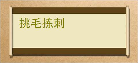 挑毛拣刺