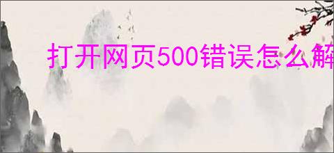 打开网页500错误怎么解决
