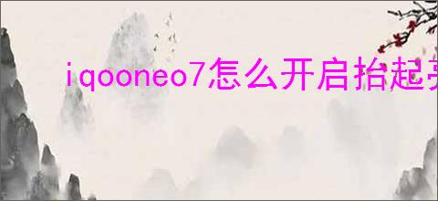 iqooneo7怎么开启抬起亮屏
