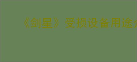 《剑星》受损设备用途介绍
