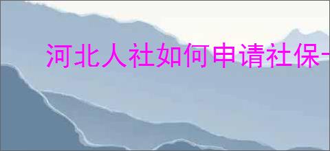 河北人社如何申请社保卡