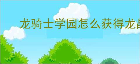 龙骑士学园怎么获得龙晶和绑定龙晶,龙骑士学园龙晶与绑定龙晶买什么好
