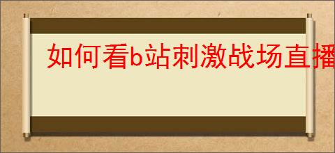 如何看b站刺激战场直播视频
