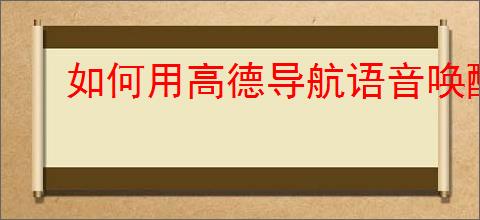 如何用高德导航语音唤醒