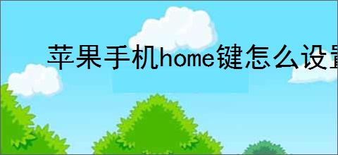 苹果手机home键怎么设置