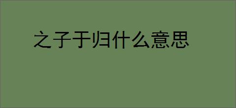 之子于归什么意思