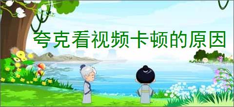 夸克看视频卡顿的原因