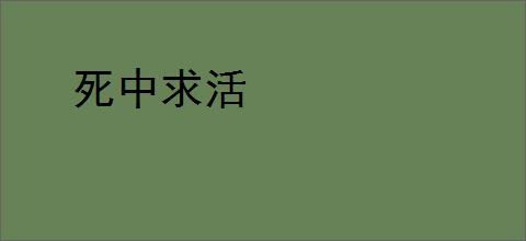 死中求活