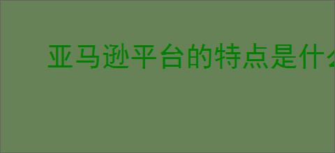 亚马逊平台的特点是什么？如何提升销售