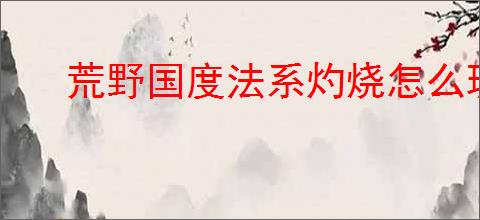 荒野国度法系灼烧怎么玩,荒野国度法系灼烧队搭配攻略