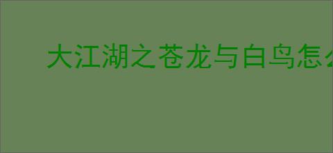 大江湖之苍龙与白鸟怎么完成临安斗子坊,临安斗子坊任务攻略