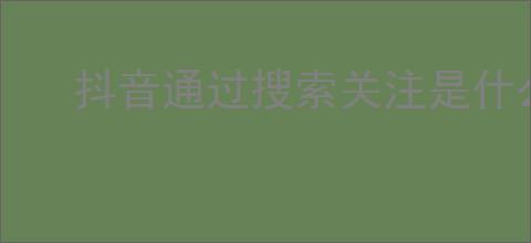 抖音通过搜索关注是什么意思？如何通过搜索提高抖音粉丝