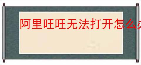 阿里旺旺无法打开怎么办