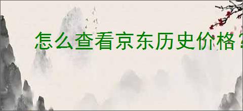 怎么查看京东历史价格?掌握这几个技巧,让你购物更省钱!