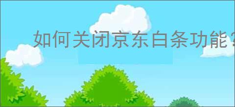 如何关闭京东白条功能?有何影响?
