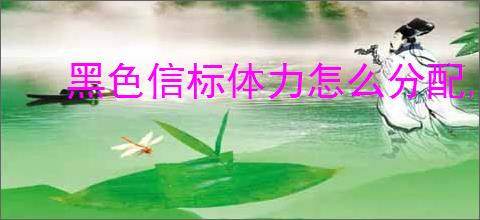 黑色信标体力怎么分配,黑色信标古痕词条推荐