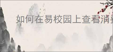 如何在易校园上查看消费记录