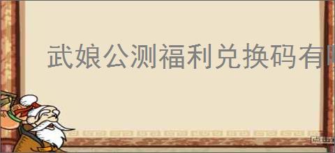 武娘公测福利兑换码有哪些,武娘最新兑换码分享