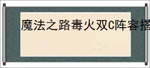 魔法之路毒火双C阵容搭配,魔法之路毒火双C阵容开荒攻略