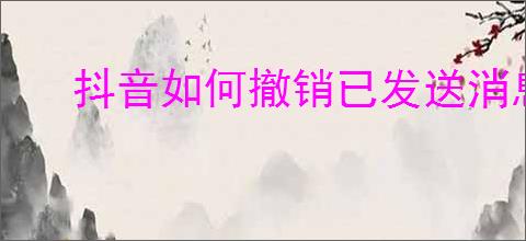抖音如何撤销已发送消息