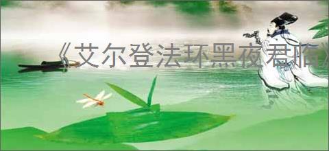 《艾尔登法环黑夜君临》是否有单人模式