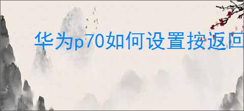 华为p70如何设置按返回键震动