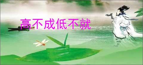 高不成低不就