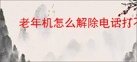 老年机怎么解除电话打不进来