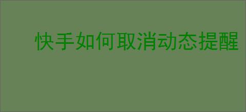 快手如何取消动态提醒