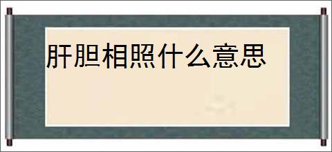 肝胆相照什么意思