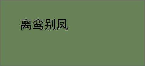 离鸾别凤