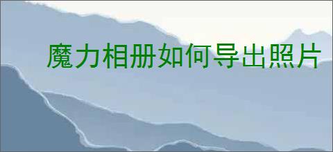 魔力相册如何导出照片