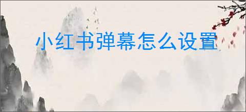 小红书弹幕怎么设置