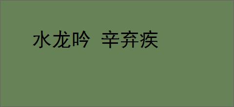 水龙吟 辛弃疾