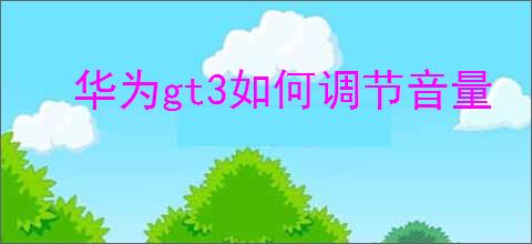 华为gt3如何调节音量