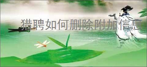 猎聘如何删除附加信息