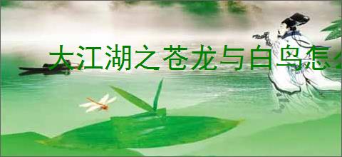 大江湖之苍龙与白鸟怎么找无名剑神,大江湖之苍龙与白鸟无名剑神攻略