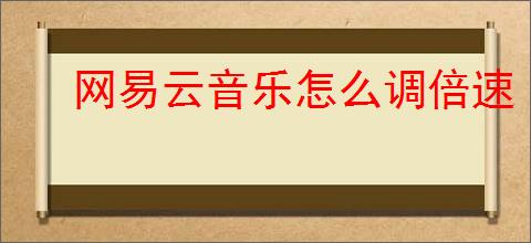 网易云音乐怎么调倍速