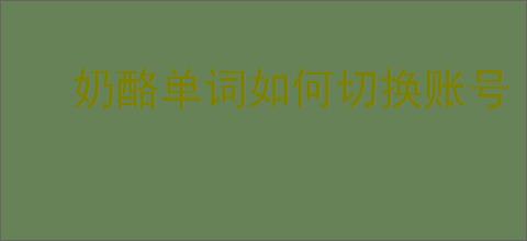 奶酪单词如何切换账号