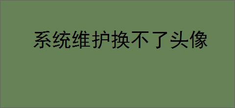 系统维护换不了头像