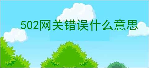502网关错误什么意思