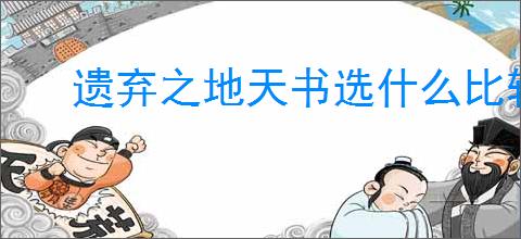 遗弃之地天书选什么比较好,遗弃之地天书使用方法分享
