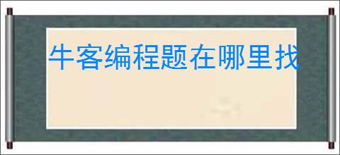 牛客编程题在哪里找