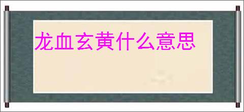 龙血玄黄什么意思
