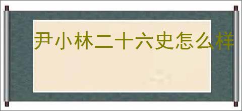 尹小林二十六史怎么样